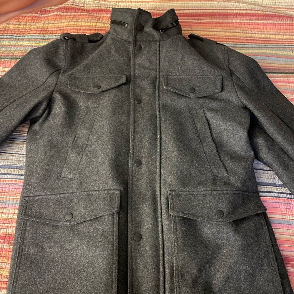 Guess peacoat. Size medium. Charcoal grey.